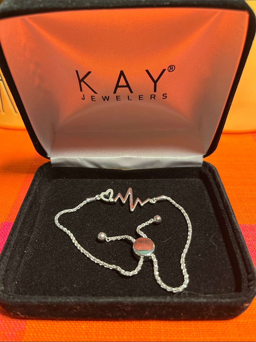 Kay Jewelers Silver Heartbeat and Heart Bracelet - Silver